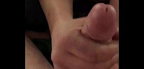  1st time  prostate play while girlfriend rubs my big hard cock.